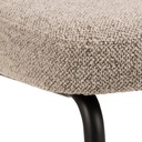 Lot 2 Chaises PATRICIA Métal noir mat & Tissu Monza Crème