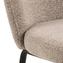 Lot 2 Chaises PATRICIA Métal noir mat & Tissu Monza Crème