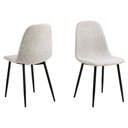Lot 4 Chaises CELIA  Mét. Noir mat & Tissu Nesia gris clair