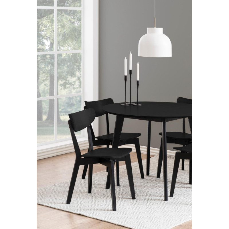  Lot 2 Chaises ROXBY Laqué noir mat