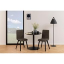 Lot 2 Chaises AROSA Chêne Noir mat & Tissu Preston Anthracite