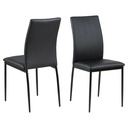 Lot 4 Chaises DEMINA  Métal noir & Cuir PU noir