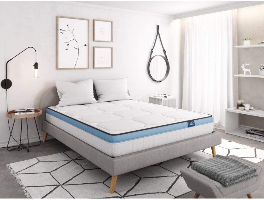 Matelas GEL en mousse à mémoire de forme MemoryTex + mousse frozen gel - 24cm d'épaisseur - 140 x 190 cm