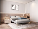 Cadre de lit en tissu - Gris clair - 160 x 200 cm