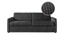 Canapé convertible ALYCE système couchage express 3 places en velours côtelé - Gris foncé - 160 cm