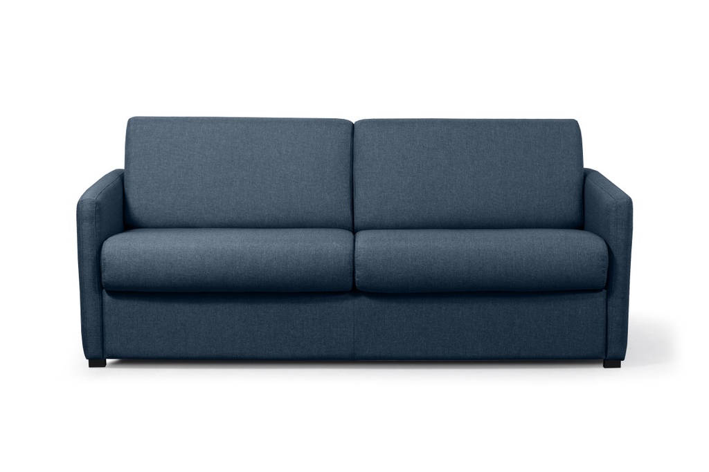 Canapé convertible ALYCE  système couchage express 3 places en tissu - Bleu foncé - 160 cm