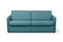Canapé convertible ALYCE système couchage express 3 places en tissu - Bleu canard - 140 cm