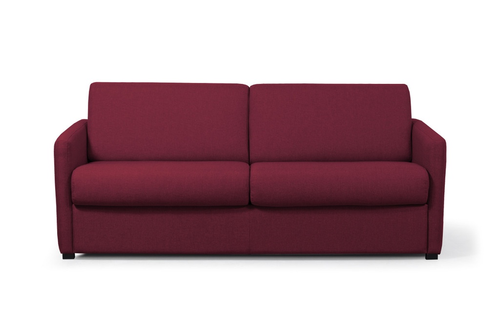 Canapé convertible ALYCE système couchage express 3 places en tissu - Bordeaux - 140 cm