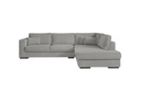 Canapé d'angle XXL BELAGIA 4 places en tissu - Gris clair - Angle Droit