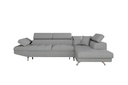 Canapé d'angle convertible RIO 5 places avec coffre de rangement en tissu - Gris clair - Angle Droit