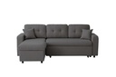 Canapé d'angle convertible réversible MARIVO en tissu - Gris foncé