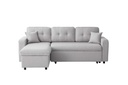 Canapé d'angle convertible réversible MARIVO  en tissu - Gris clair