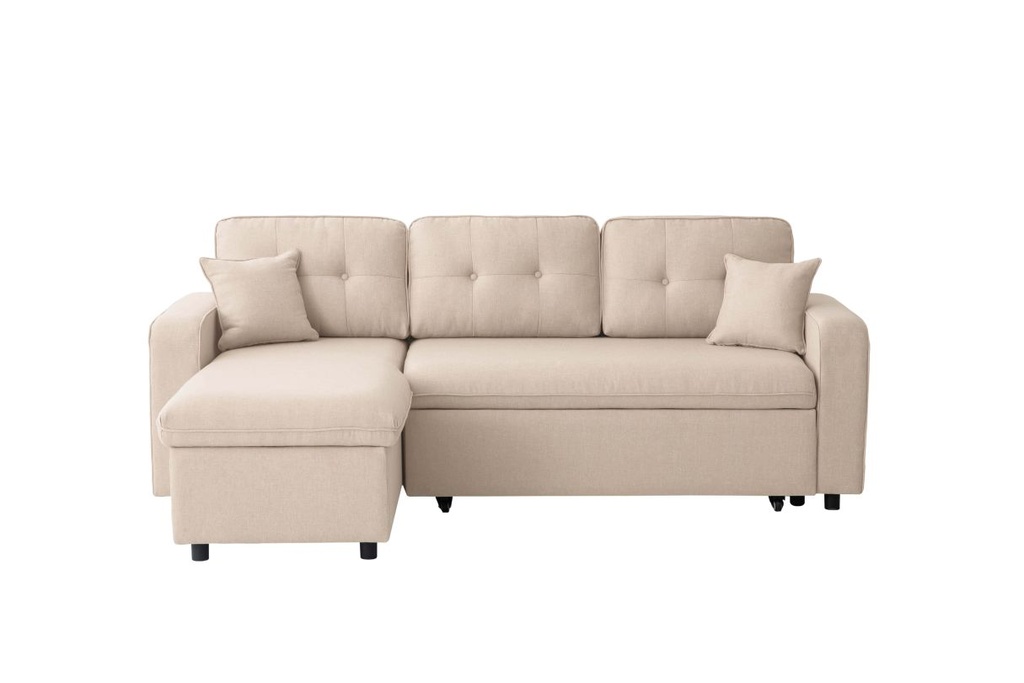 Canapé d'angle convertible réversible MARIVO  en tissu - Beige