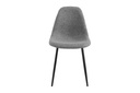 Lot de 4 chaises KEY  scandinave en tissu Gris Pieds : Noir