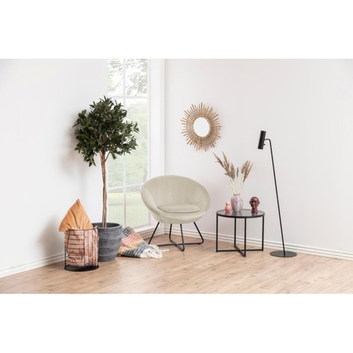 [0000089657] Fauteuil CENTER  Mét. Noir mat & Tissu Vic sable