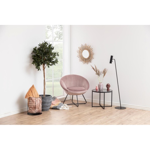 [0000080423] Fauteuil CENTER  Mét. Noir mat & Tissu Vic Dusty rose
