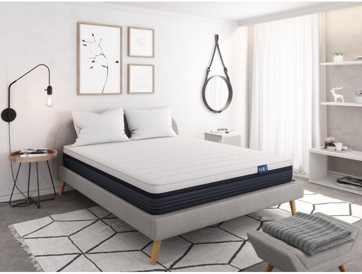 [ZEN140190C] Matelas BEN en mousse à mémoire de forme MemoryTex + mousse Ergolattex - 25cm d'épaisseur - 140 x 190 cm