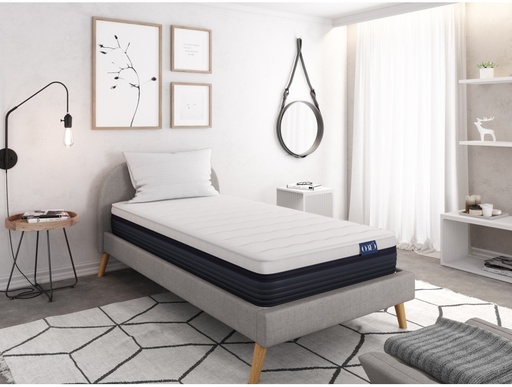 [ZEN90190C] Matelas BEN en mousse à mémoire de forme MemoryTex + mousse Ergolattex - 25cm d'épaisseur - 90 x 190 cm