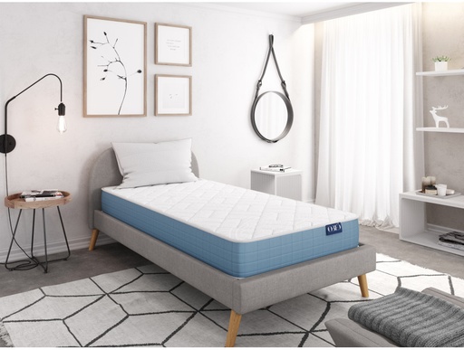 [ZEFIR90190C] Matelas ZEFI en mousse à mémoire de forme MemoryTex - 22 cm d'épaisseur - 90 x 190 cm