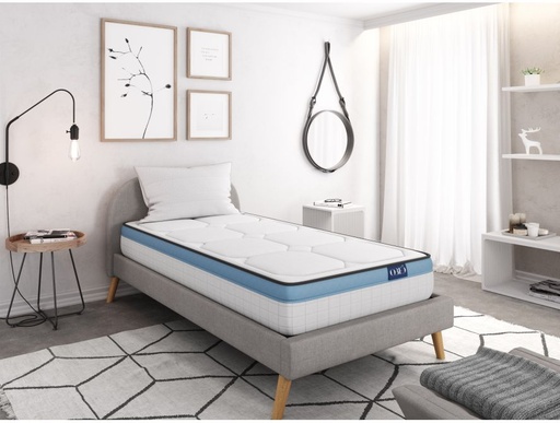 [MFRESHD90190C] Matelas GEL en mousse à mémoire de forme MemoryTex + mousse frozen gel - 24cm d'épaisseur - 90 x 190 cm