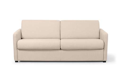 [ALICETBEI160] Canapé convertible ALYCE système couchage express 3 places en tissu - Beige - 160 cm